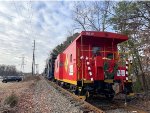 The rear of the Caboose on the Delaware & Raritan River RR TFT train-view is looking south along the Southern Secondary 